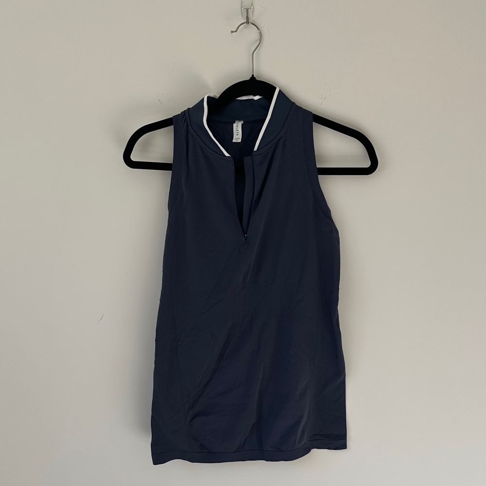 Athleta Navy Tank Top with White Trim